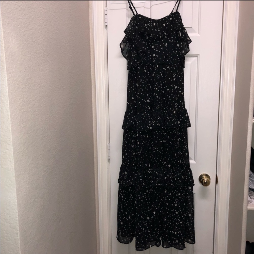 Adorable fall maxi dress with stars stars XS